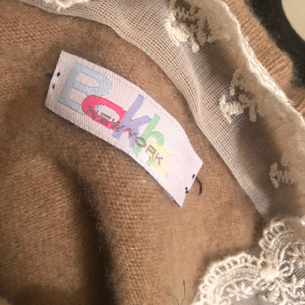 Bokhee Cashmere Ruffle & Lace Cardigan Sweater - Picture 4 of 7